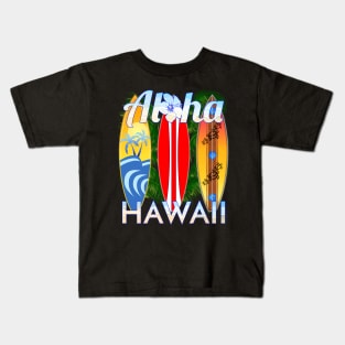 Hawaiian Islands Aloha Hawaii Surf Kids T-Shirt